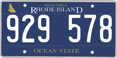 RI license plate 929578
