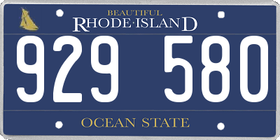 RI license plate 929580
