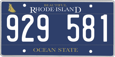 RI license plate 929581