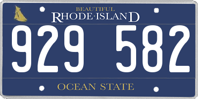 RI license plate 929582