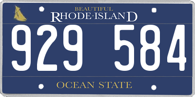 RI license plate 929584