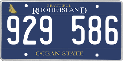 RI license plate 929586