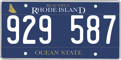 RI license plate 929587