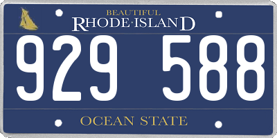 RI license plate 929588