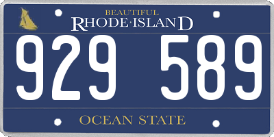 RI license plate 929589