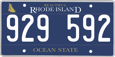 RI license plate 929592