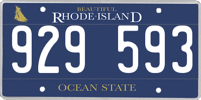 RI license plate 929593