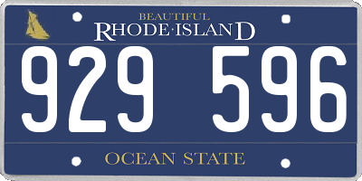 RI license plate 929596