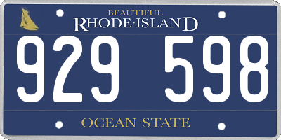 RI license plate 929598