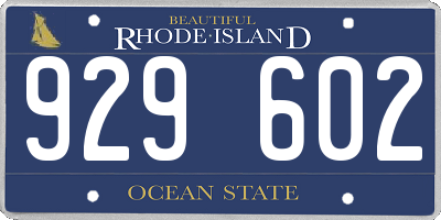 RI license plate 929602