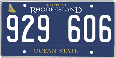 RI license plate 929606