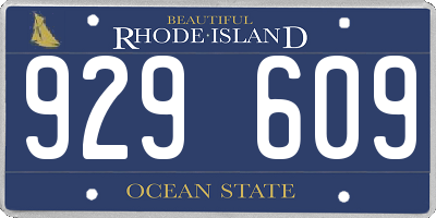 RI license plate 929609