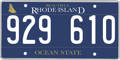 RI license plate 929610