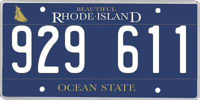 RI license plate 929611
