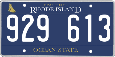 RI license plate 929613
