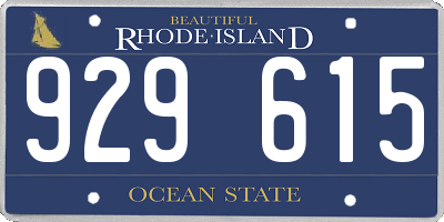 RI license plate 929615