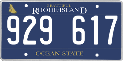 RI license plate 929617