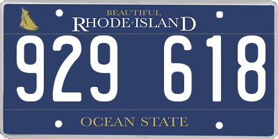 RI license plate 929618