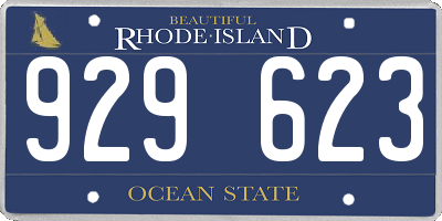 RI license plate 929623