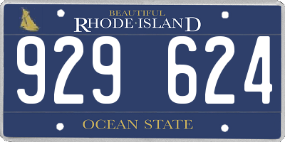 RI license plate 929624