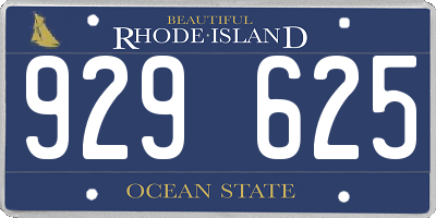 RI license plate 929625