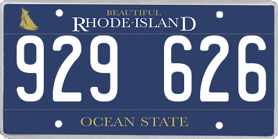 RI license plate 929626