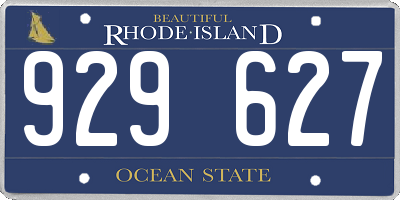 RI license plate 929627