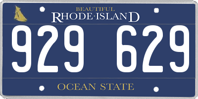 RI license plate 929629