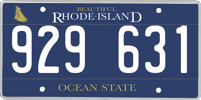 RI license plate 929631