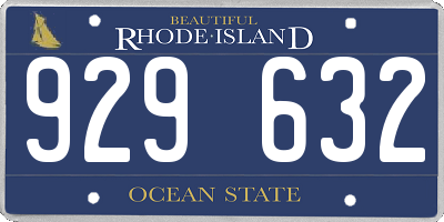 RI license plate 929632