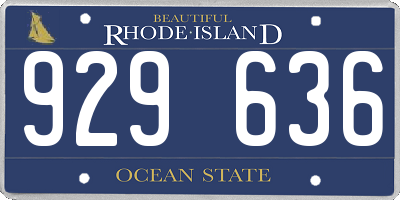 RI license plate 929636