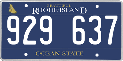 RI license plate 929637