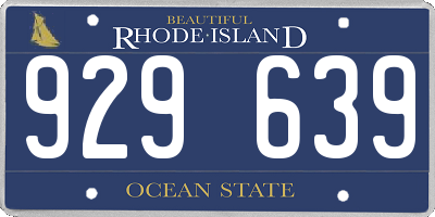 RI license plate 929639