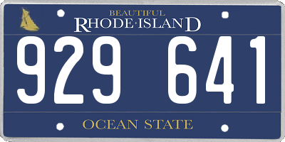 RI license plate 929641