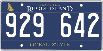 RI license plate 929642