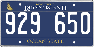 RI license plate 929650