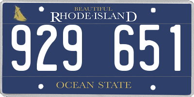 RI license plate 929651