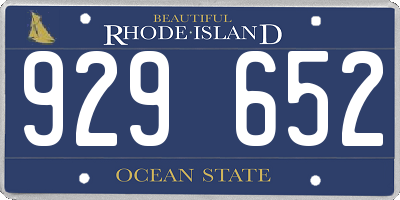 RI license plate 929652
