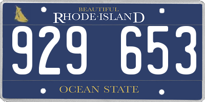 RI license plate 929653
