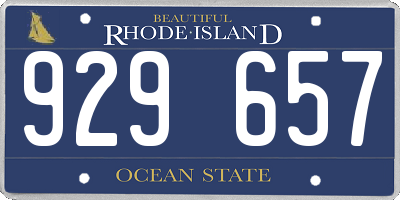 RI license plate 929657