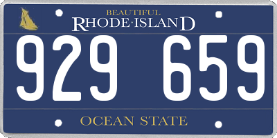 RI license plate 929659