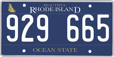RI license plate 929665