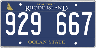 RI license plate 929667