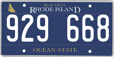 RI license plate 929668