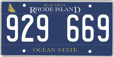 RI license plate 929669