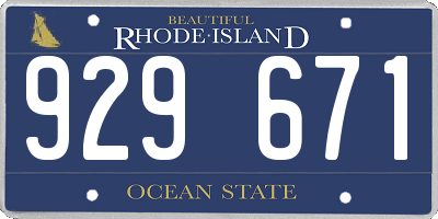 RI license plate 929671