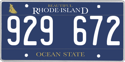 RI license plate 929672