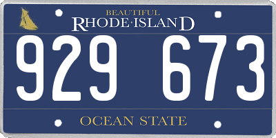 RI license plate 929673