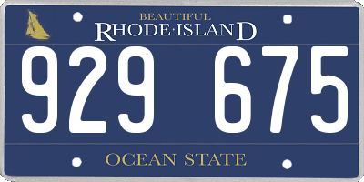RI license plate 929675