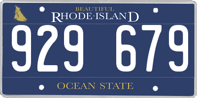 RI license plate 929679